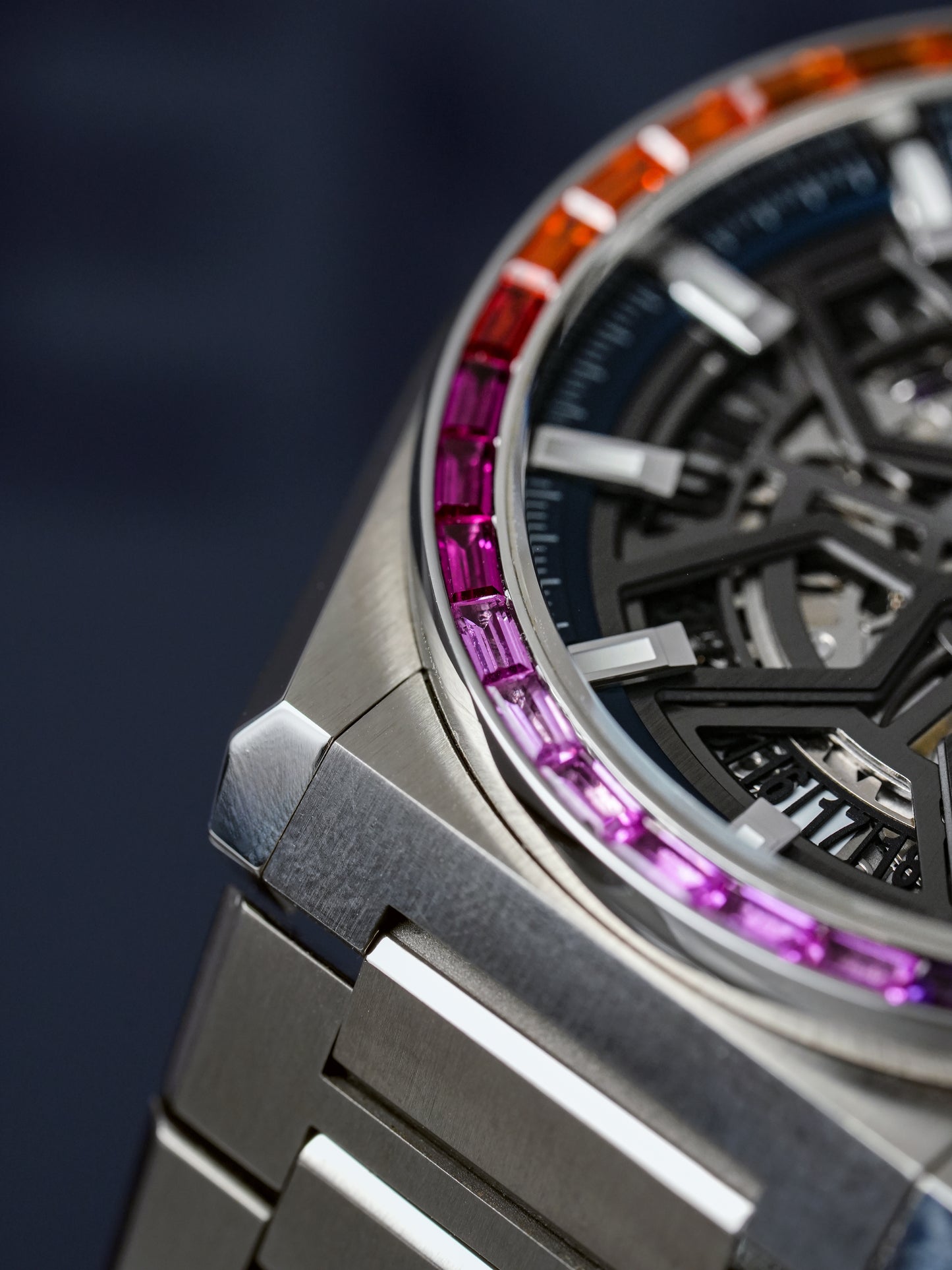 Zenith Defy Classic Skeleton Rainbow Bezel Men Watch