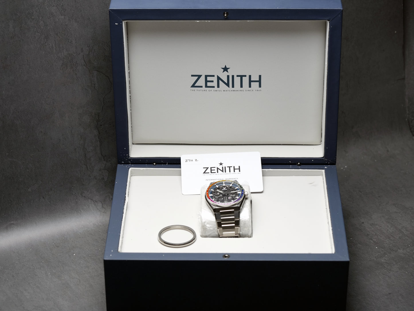 Zenith Defy Classic Skeleton Rainbow Bezel Men Watch