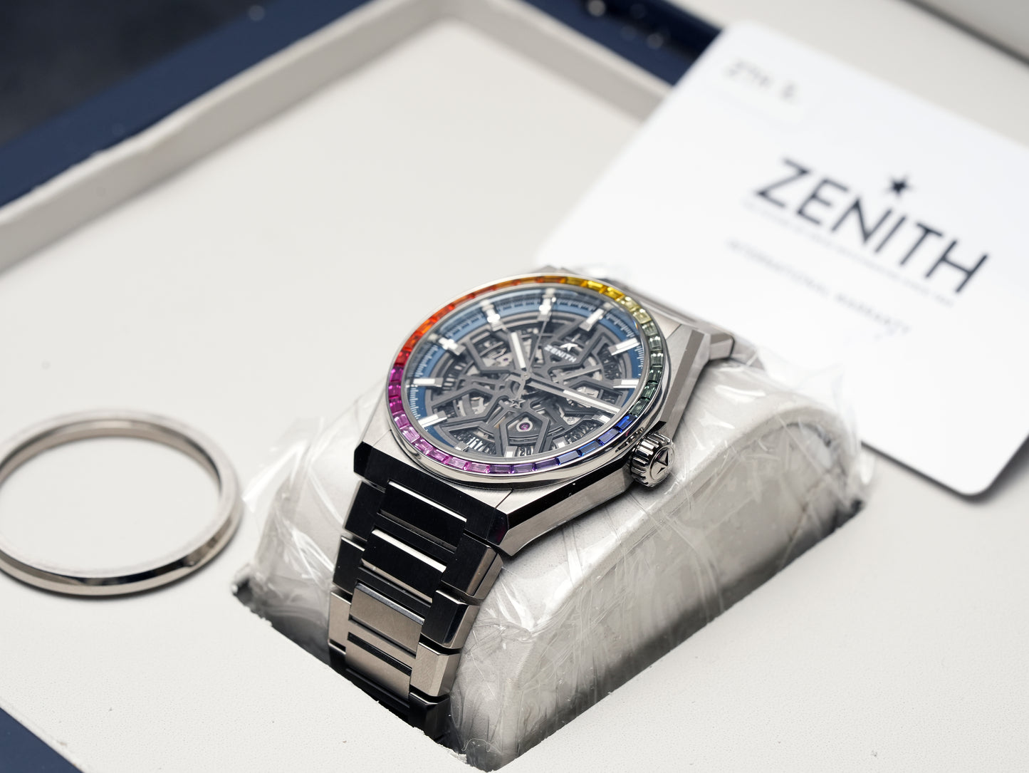 Zenith Defy Classic Skeleton Rainbow Bezel Men Watch