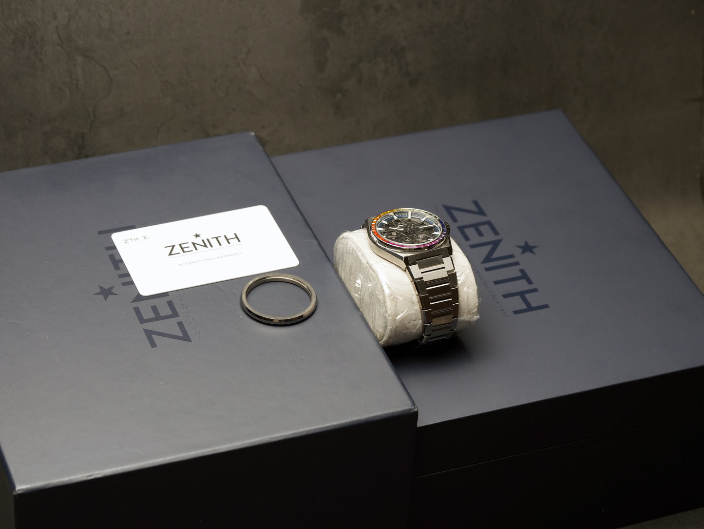 Zenith Defy Classic Skeleton Rainbow Bezel Men Watch