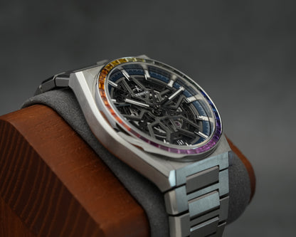 Zenith Defy Classic Skeleton Rainbow Bezel Men Watch