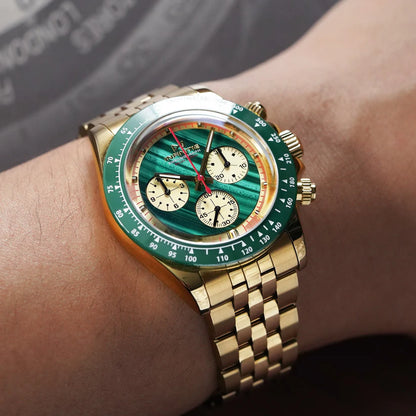 INFINITIE - D3 Velocity - PVD Gold - Malachite Dial