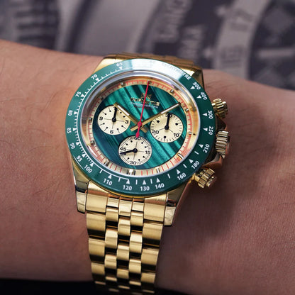 INFINITIE - D3 Velocity - PVD Gold - Malachite Dial