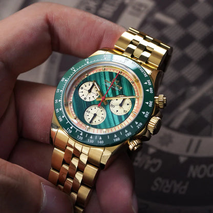 INFINITIE - D3 Velocity - PVD Gold - Malachite Dial