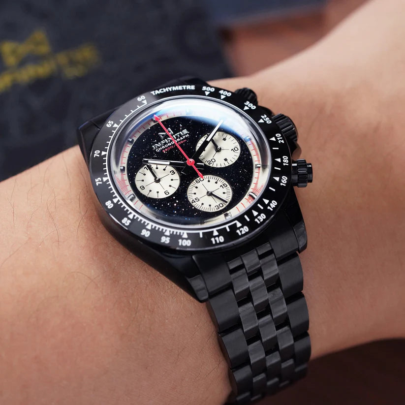 INFINITIE - D3 Velocity- PVD Black - Aventurine Dial