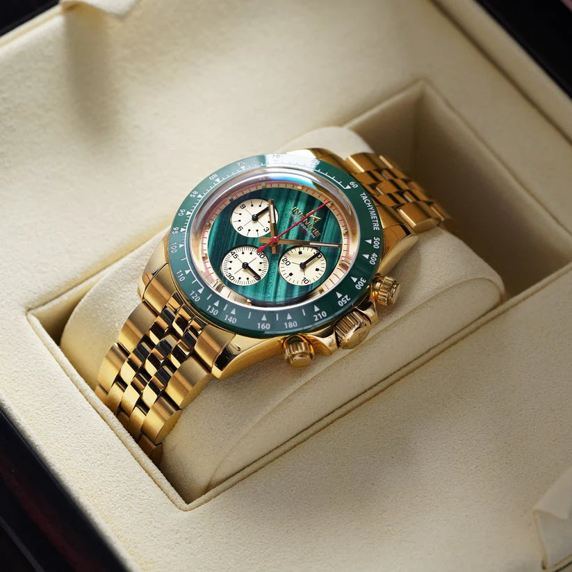 INFINITIE - D3 Velocity - PVD Gold - Malachite Dial