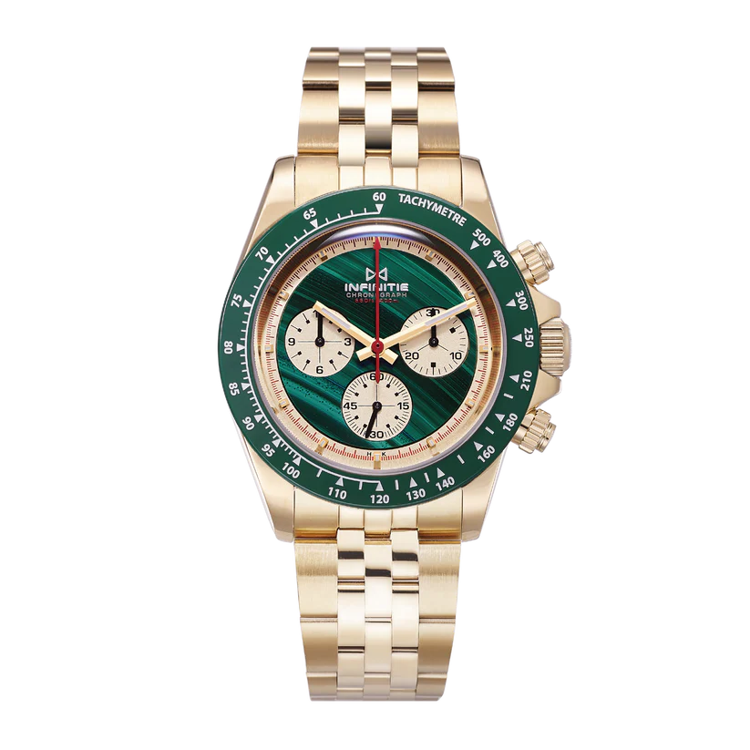 INFINITIE - D3 Velocity - PVD Gold - Malachite Dial