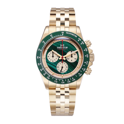 INFINITIE - D3 Velocity - PVD Gold - Malachite Dial